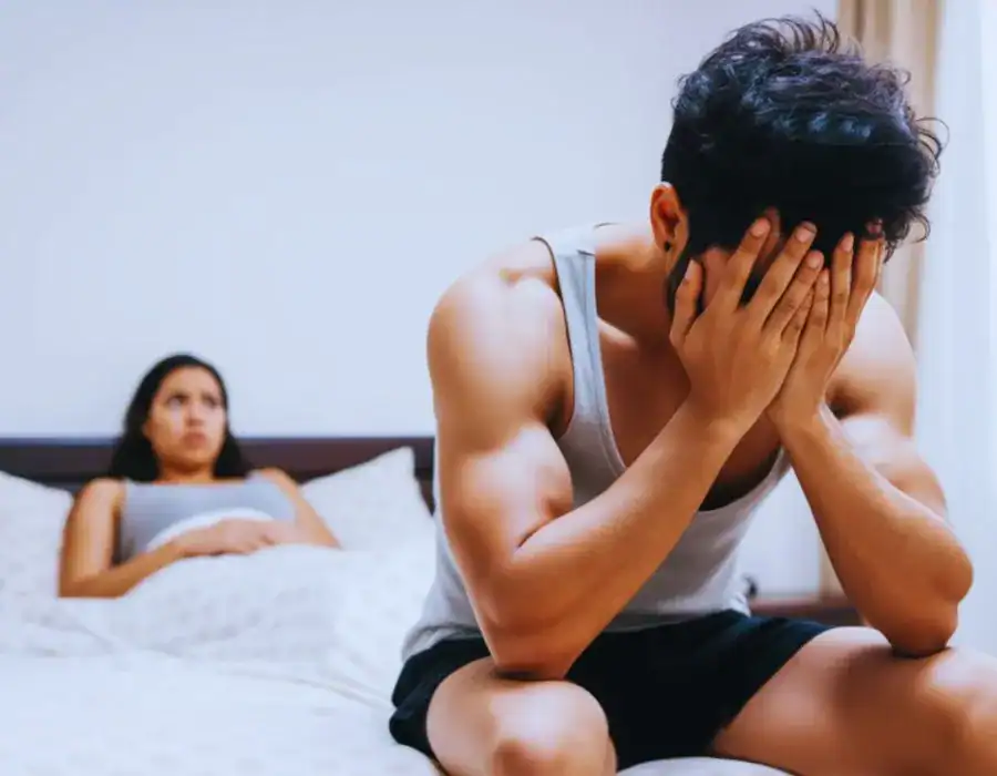 Image of upset man in need of erectile dysfunction treatment Llanelli